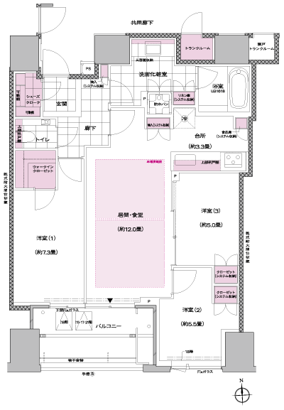 Floor: 3LDK + WIC + SC, occupied area: 81.68 sq m, Price: TBD