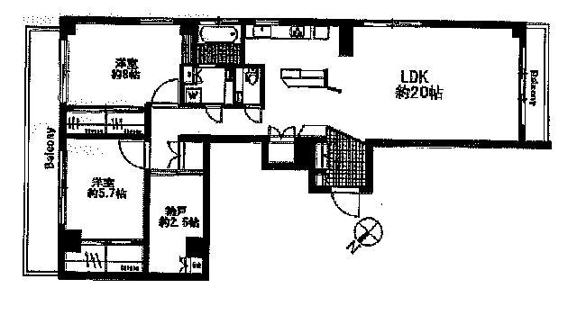 Floor plan. 2LDK + S (storeroom), Price 68 million yen, Footprint 98.4 sq m