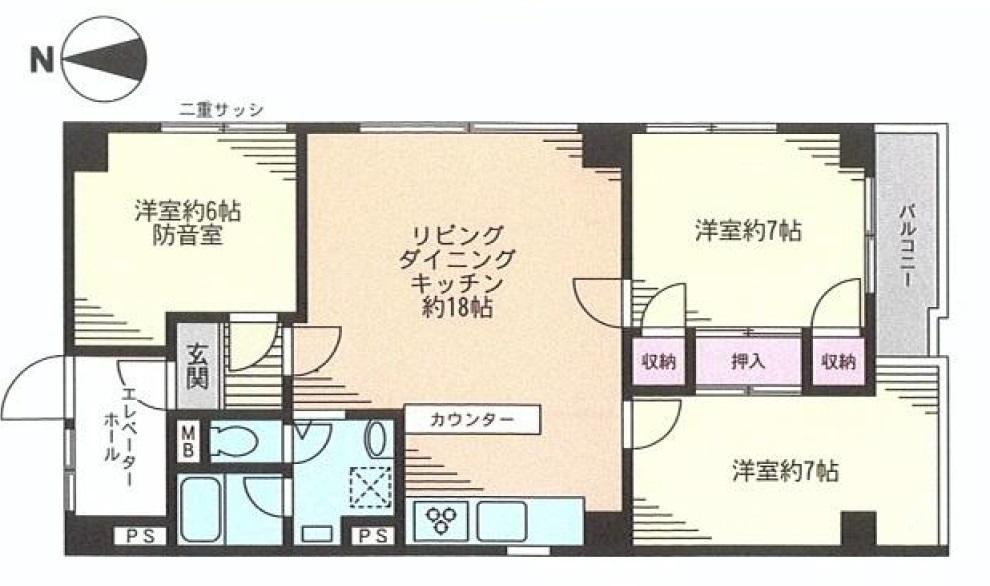 Floor plan. 3LDK, Price 43,800,000 yen, Footprint 78.1 sq m , Privacy is also plan with an emphasis in the 3LDK balcony area 3.78 sq m distribution!