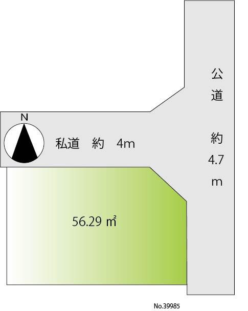 Compartment figure. Land price 69,800,000 yen, Land area 56.29 sq m land area: 56.29 sq m