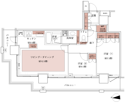 Floor: 2LDK, occupied area: 67.36 sq m, Price: 58,980,000 yen, now on sale