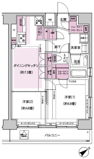 Floor: 2DK, occupied area: 51.24 sq m, Price: 58,300,000 yen ~ 61,300,000 yen, now on sale