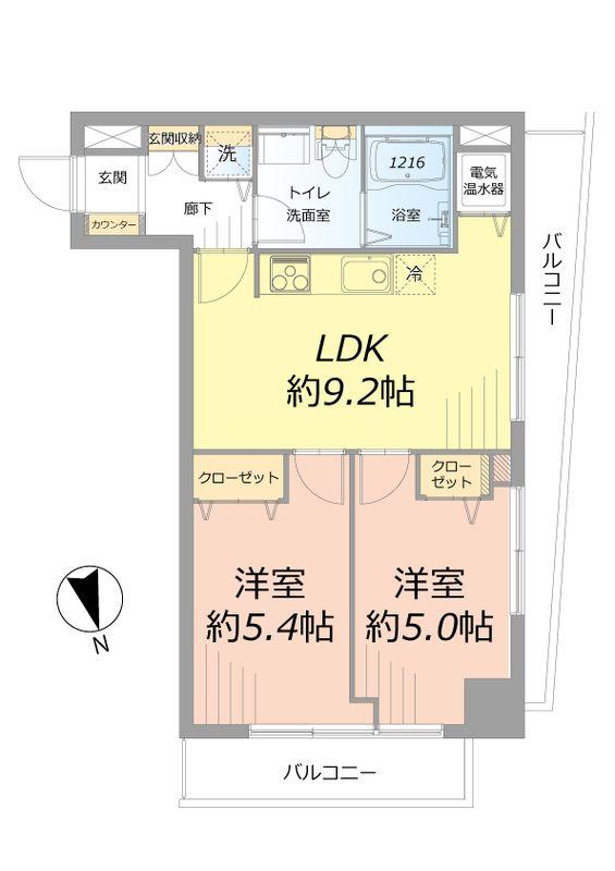 Floor plan. 2LDK, Price 29,980,000 yen, Occupied area 46.62 sq m Mato
