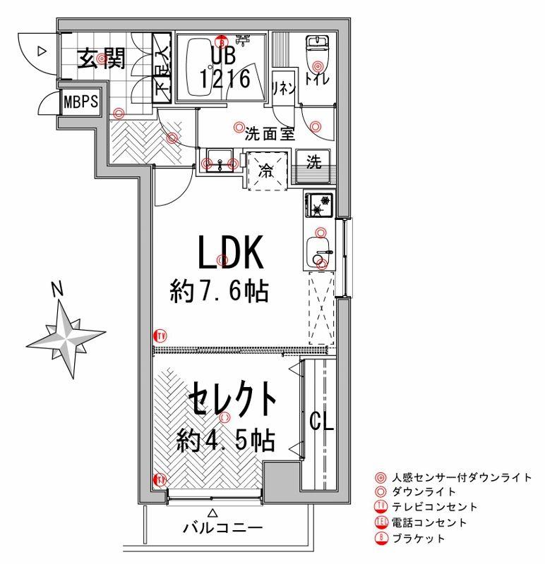 Floor plan. 1LDK, Price 23,700,000 yen, Occupied area 34.72 sq m , Balcony area 3.04 sq m Select Plan Free. You can choose 1LDKor1R.