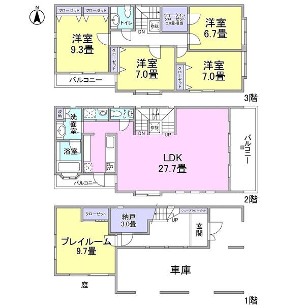 Floor plan. 168 million yen, 5LDK + S (storeroom), Land area 112.86 sq m , Building area 163.49 sq m