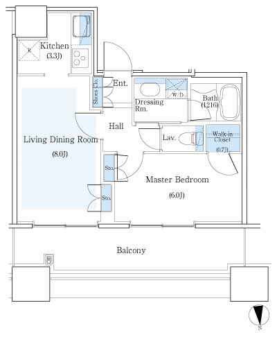 Floor: 1LDK + WIC, the occupied area: 40.62 sq m, Price: 44,780,000 yen, now on sale