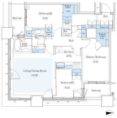 Floor: 3LDK + 2WIC, occupied area: 90.16 sq m, Price: 87,880,000 yen, now on sale