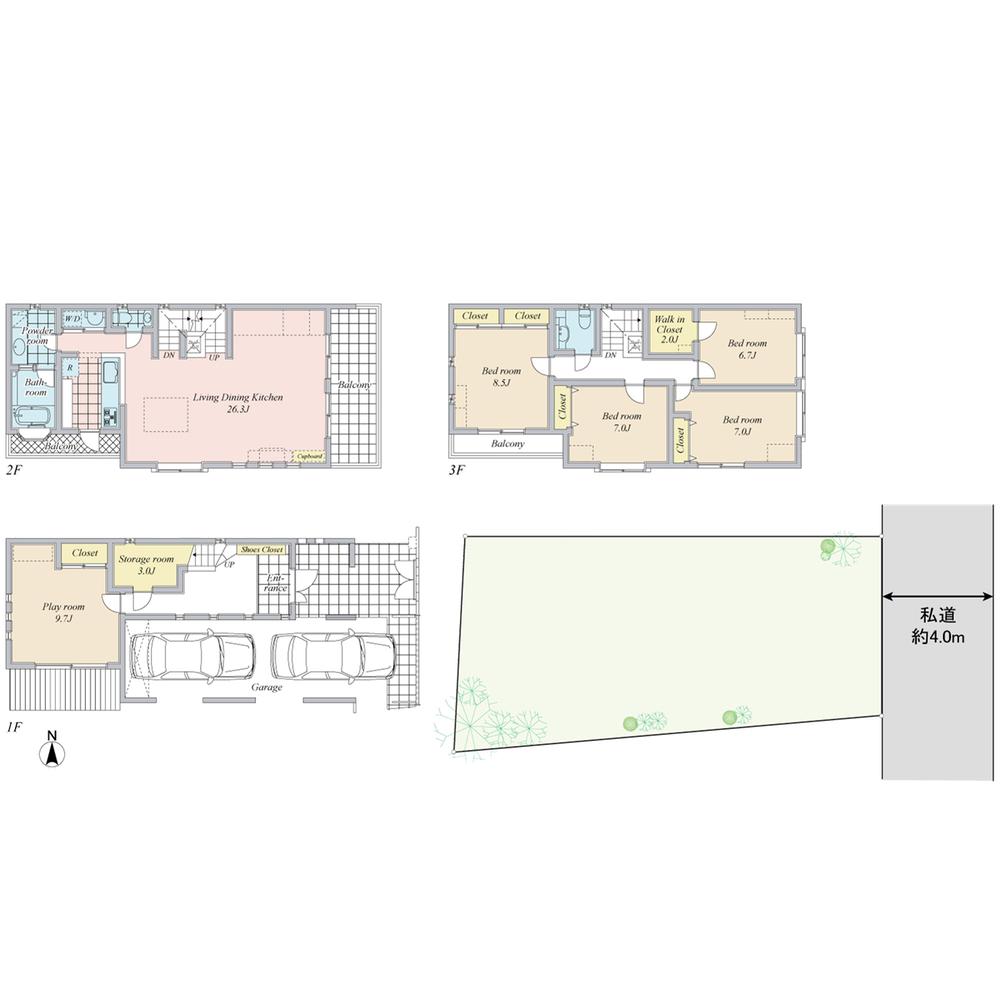 Floor plan. 158 million yen, 5LDK, Land area 112.86 sq m , Building area 163.49 sq m