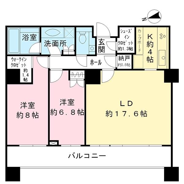 Floor plan. 2LDK, Price 100 million 29.8 million yen, Occupied area 83.05 sq m , Balcony area 16.37 sq m