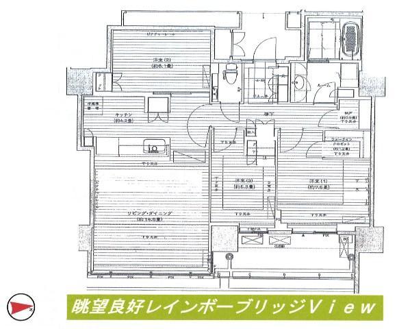 Floor plan. 2LDK, Price 168 million yen, Footprint 114.87 sq m