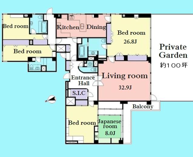 Floor plan. 5LDK, Price 220 million yen, The area occupied 332.4 sq m , Balcony area 332.4 sq m