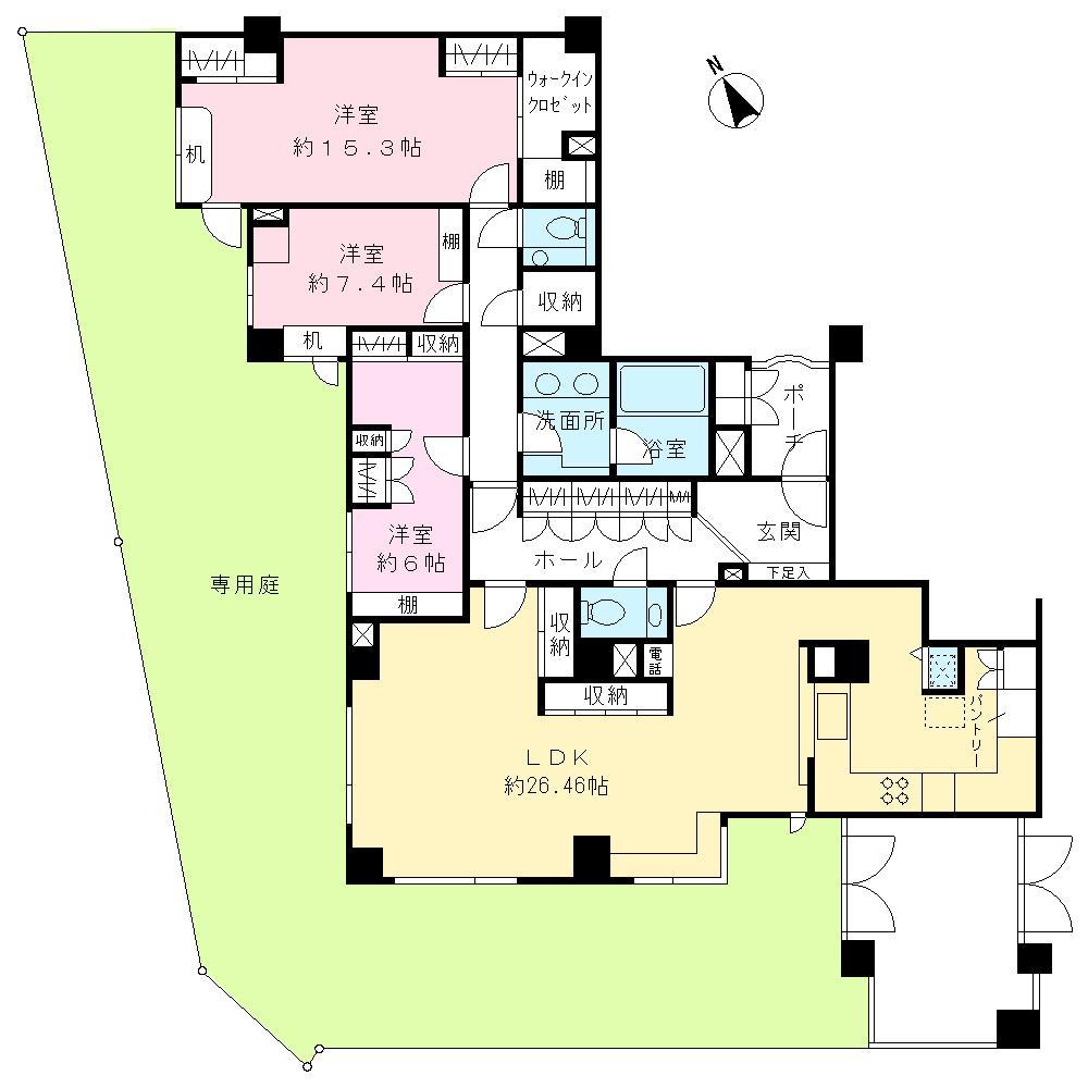 Floor plan. 3LDK, Price 198 million yen, Footprint 150.45 sq m