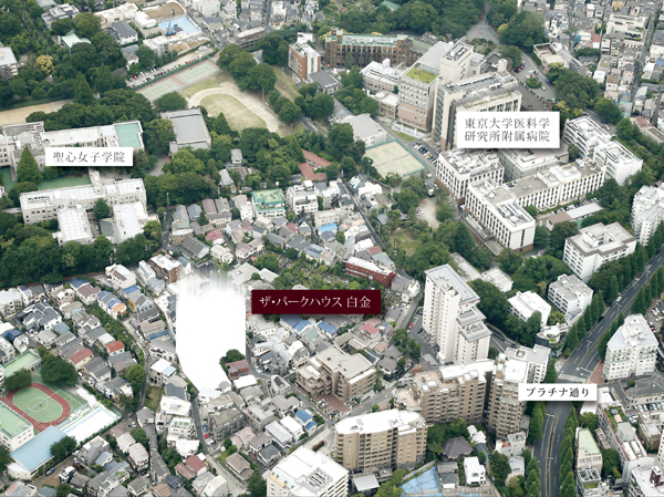 Aerial photo of the peripheral local ※ Which was subjected to a CG processing on aerial photographs of the June 2013 shooting, In fact a slightly different. Light that indicates the local does not indicate the scale and height of the building.