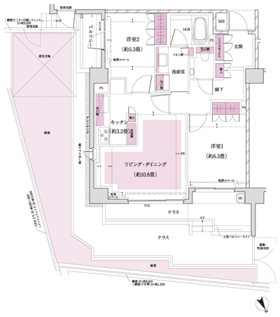 Floor: 2LDK, occupied area: 62.75 sq m, price: 77 million yen, currently on sale