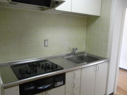 Kitchen. 3-burner stove has been installed