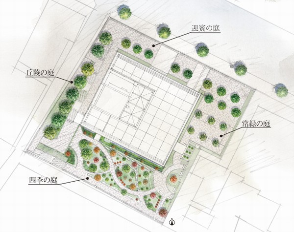 Site placement illustrations  ※ Listings illustrations, Slightly different from the actual one that caused draw based on the drawings of the planning stage, Future design ・ It is subject to change under the guidance of the construction and administrative authorities. Also, Planting being represented is drawn assuming those conditions that has undergone sufficient growth period.  ※ The name of each site is, There under the designation on sale, Not the official name.