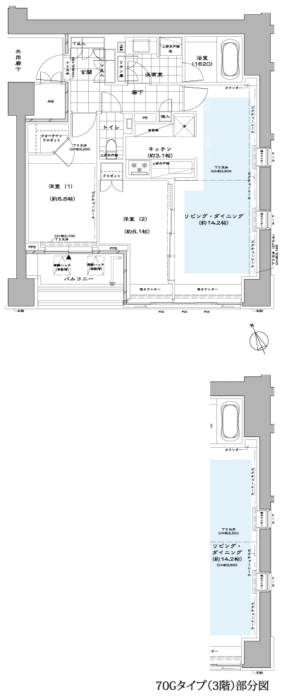 Floor: 2LDK + WIC, the occupied area: 72.15 sq m, Price: TBD