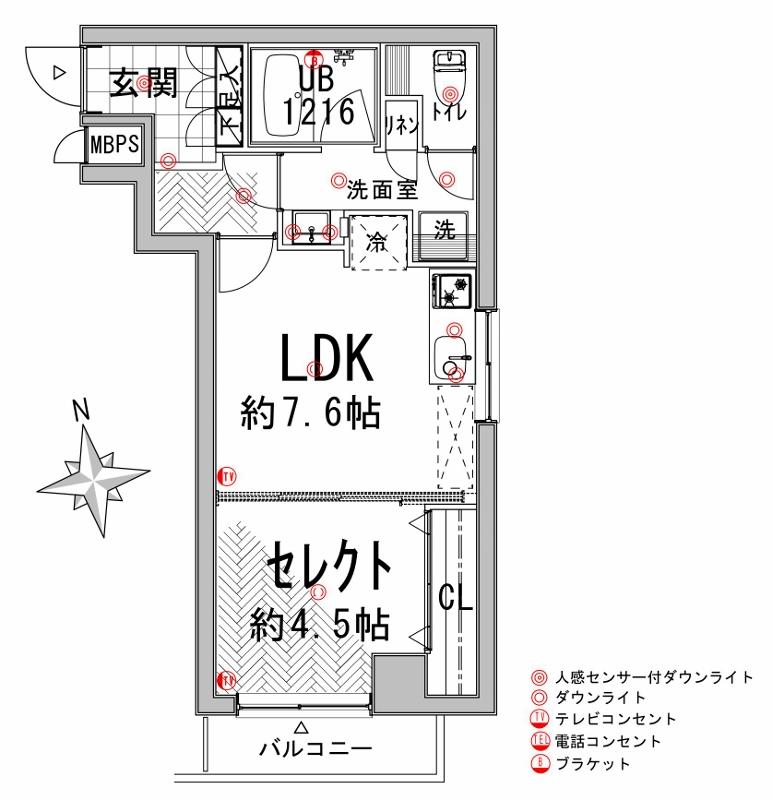 Floor plan. 1LDK, Price 23,700,000 yen, Occupied area 34.72 sq m , Balcony area 3.04 sq m 1Ror1LDK Floor Free select possible