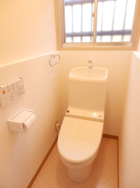 Toilet. Toilet with a window Glad bidet with