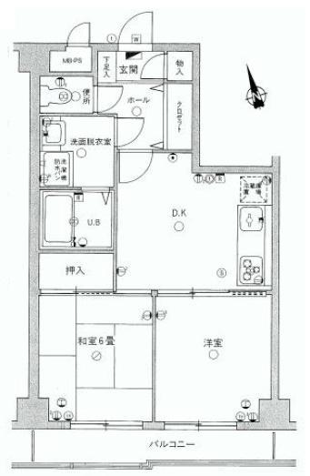 Floor plan. 2DK, Price 18,800,000 yen, Occupied area 40.64 sq m , Balcony area 4.88 sq m