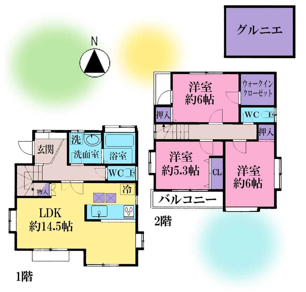 Floor plan. 41,800,000 yen, 3LDK, Land area 103.6 sq m , Building area 82.8 sq m