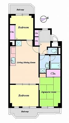 Floor plan. 3LDK, Price 26,800,000 yen, Footprint 64.8 sq m , Balcony area 10.83 sq m