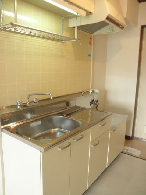 Kitchen. Two-necked gas stove installation Allowed