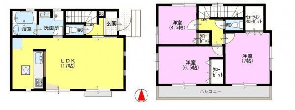 Floor plan. 49,900,000 yen, 3LDK, Land area 103.88 sq m , Building area 82.8 sq m