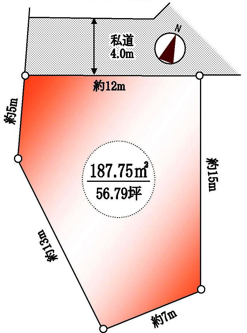 Compartment figure. Land price 44,800,000 yen, Land area 187.75 sq m