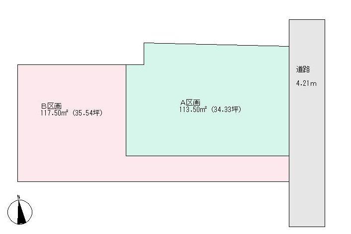 Compartment figure. Land price 66,800,000 yen, Land area 113.5 sq m