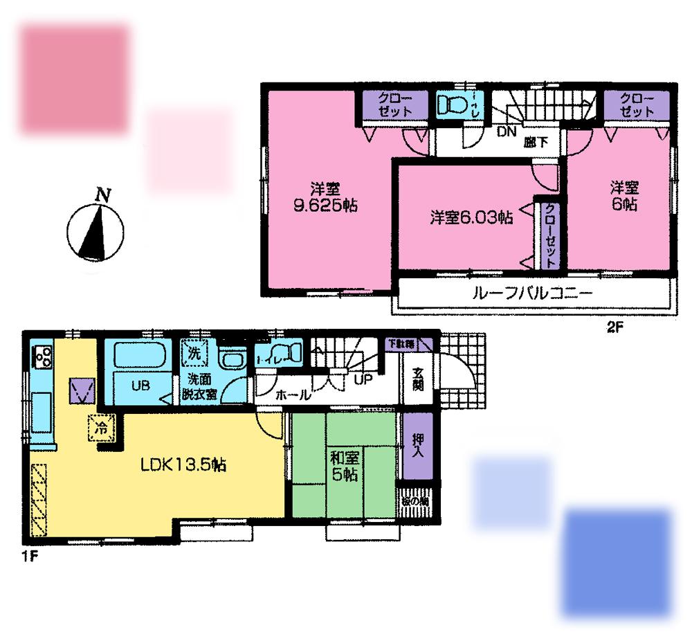 Floor plan. (Building 2), Price 51,800,000 yen, 4LDK, Land area 118.18 sq m , Building area 94.19 sq m