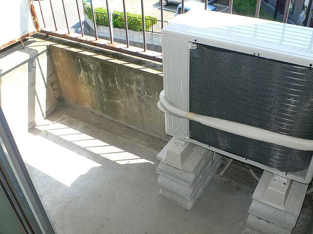 Balcony. Outdoor washing machine Storage