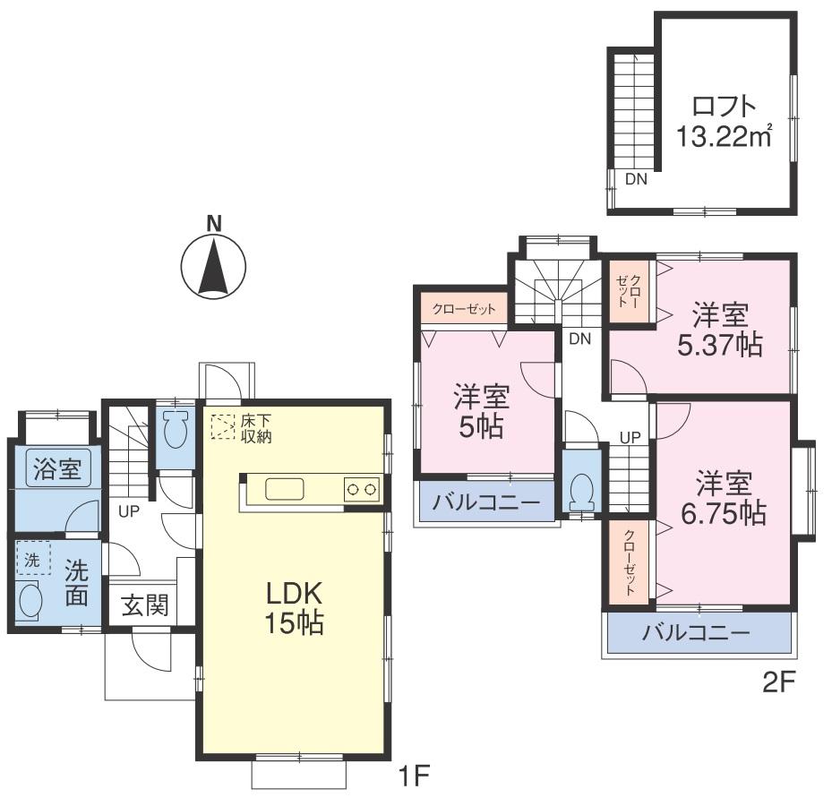 Floor plan. 47,800,000 yen, 3LDK, Land area 100.6 sq m , Building area 79.87 sq m