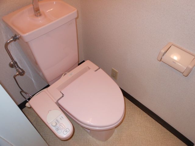 Toilet. The toilet comes with a bidet