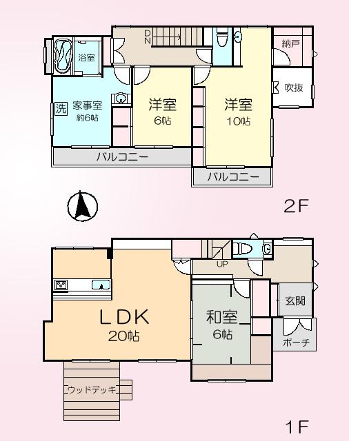 Floor plan. 53,800,000 yen, 3LDK + 2S (storeroom), Land area 157 sq m , Building area 123.37 sq m
