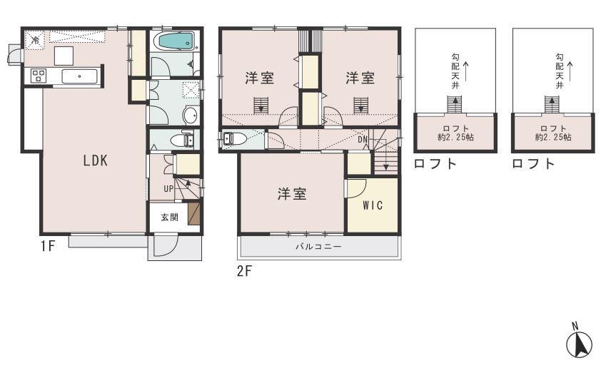 Floor plan. (5 Building), Price 51,800,000 yen, 3LDK, Land area 110 sq m , Building area 86.4 sq m