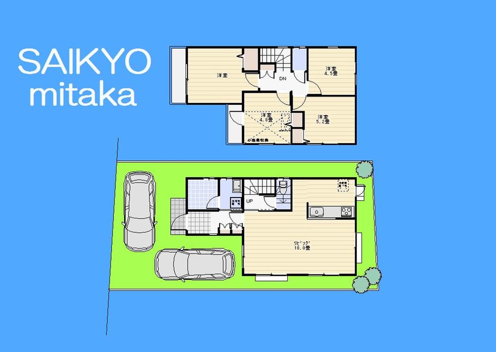 Floor plan. (1 Building), Price 44,500,000 yen, 4LDK, Land area 115.99 sq m , Building area 92.06 sq m
