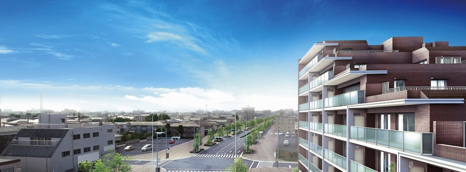 Born facing the Musashisakai Street advance of maintenance <Casale Mitaka THE AVENUE> Exterior - Rendering. Around the low-rise residential area, Open location where you can enjoy a view that extends from the house with a high floor and roof balcony