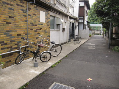 Parking lot. Bicycle parking space