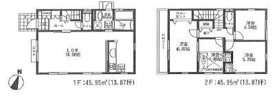Floor plan. 44,800,000 yen, 4LDK, Land area 115.99 sq m , Building area 91.9 sq m