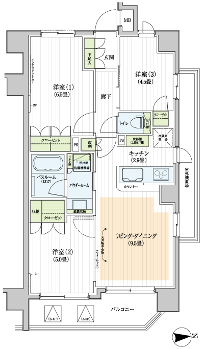 Floor: 3LDK, occupied area: 61.92 sq m, Price: 47,300,000 yen ~ 49,300,000 yen, now on sale