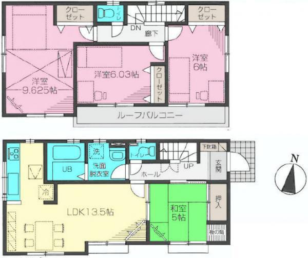 Floor plan. 51,800,000 yen, 4LDK, Land area 118.18 sq m , Building area 94.19 sq m