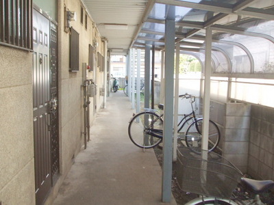 Entrance. Bicycle-parking space