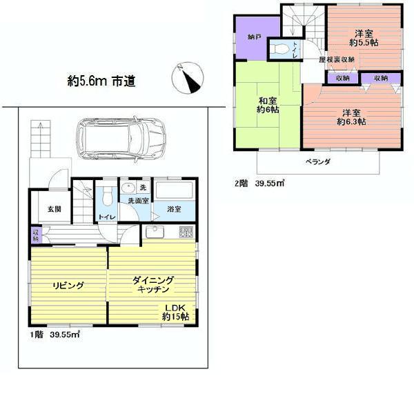 Floor plan. 32,900,000 yen, 3LDK, Land area 100.32 sq m , Building area 79.1 sq m