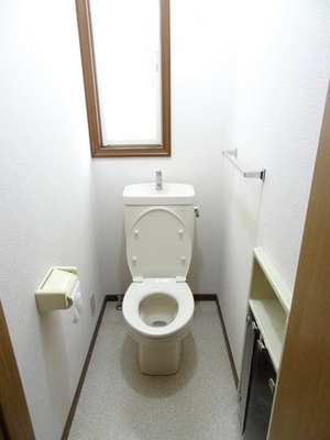 Toilet. Toilet with a window.