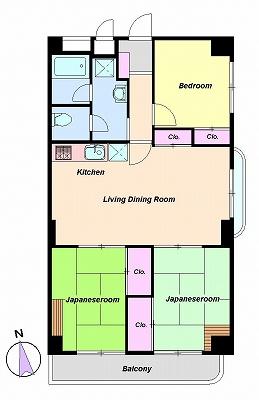 Floor plan. 3LDK, Price 25,800,000 yen, Occupied area 69.76 sq m , Balcony area 69.76 sq m