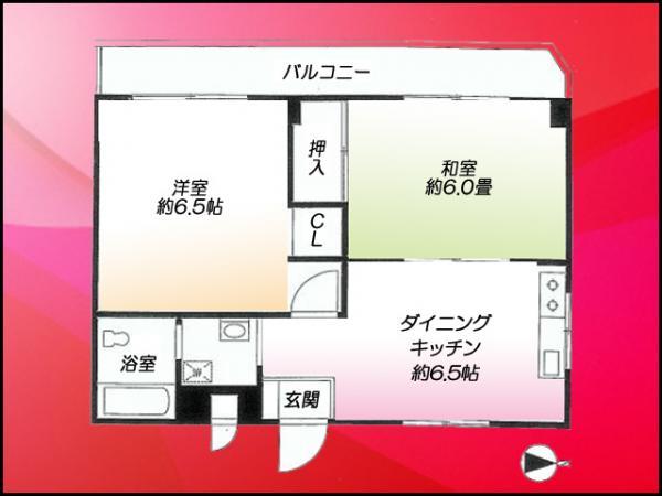 Floor plan. 2DK, Price 18.9 million yen, Occupied area 40.28 sq m , Balcony area 5.2 sq m