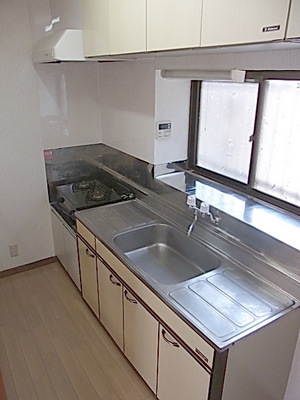 Kitchen. Two-burner gas stove installed already kitchen