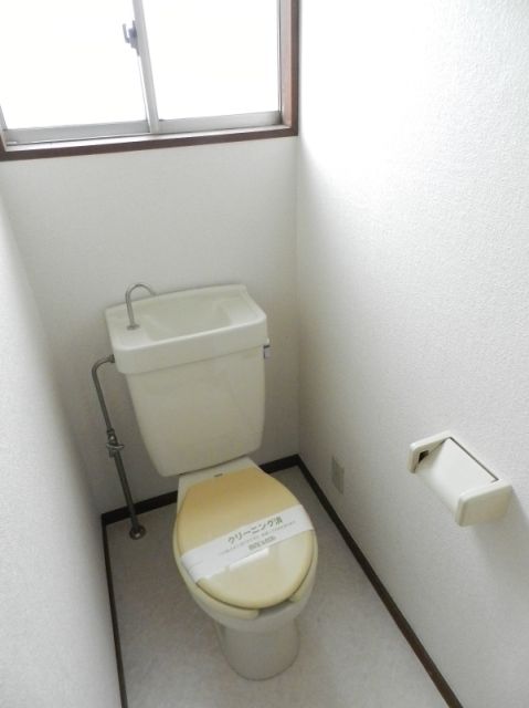 Toilet. There are window