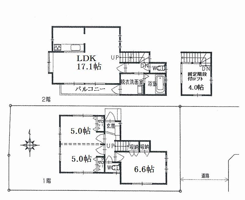 Floor plan. 63,800,000 yen, 3LDK, Land area 102.14 sq m , Spacious garden in the building area 76.33 sq m south